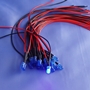 LED. BLUE. Integral 200mm leads, 5mm x 5Volt EACH (TS0737)