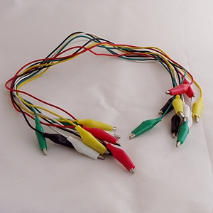 Jumper lead sets: (crocodile clips ends):( long lead 500mm) Pk/10   (TS0132L)