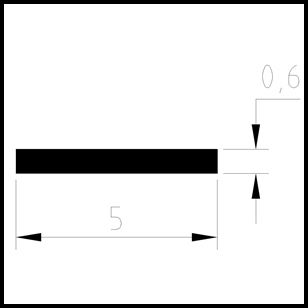 Carbon Fibre solid rectangular 1000x5.0x0.6mm ea (TS2514)