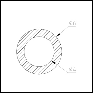 Carbon Fibre Tube 1000 x 6.00 OD x 4.00mm ID  (TS2564)